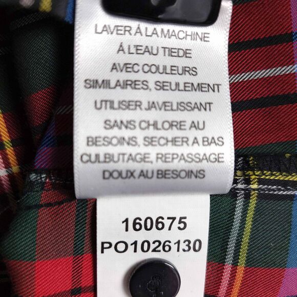 Foxcroft Shirt Womens Sz 10 Black Red Plaid Wrinkle Free Shaped Fit Long Sleeve - Picture 9 of 10